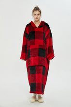Load image into Gallery viewer, Oversized extra long hoodie（grid）
