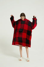 Load image into Gallery viewer, Oversized hoodie（red grid）
