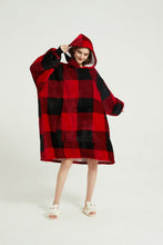 Load image into Gallery viewer, Oversized hoodie（red grid）

