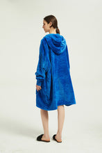 Load image into Gallery viewer, Oversized Light Wearable lanket Sweatshirt(sapphire)
