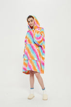 Load image into Gallery viewer, Oversized Light Wearable lanket Sweatshirt(dark rainbow)
