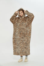 Load image into Gallery viewer, Oversized extra long hoodie（leopard）
