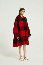 Load image into Gallery viewer, Oversized hoodie（red grid）
